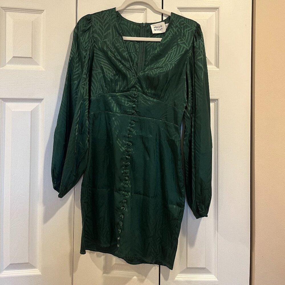 Hello Molly Dark Green Longsleeve Formal Cocktail Dress